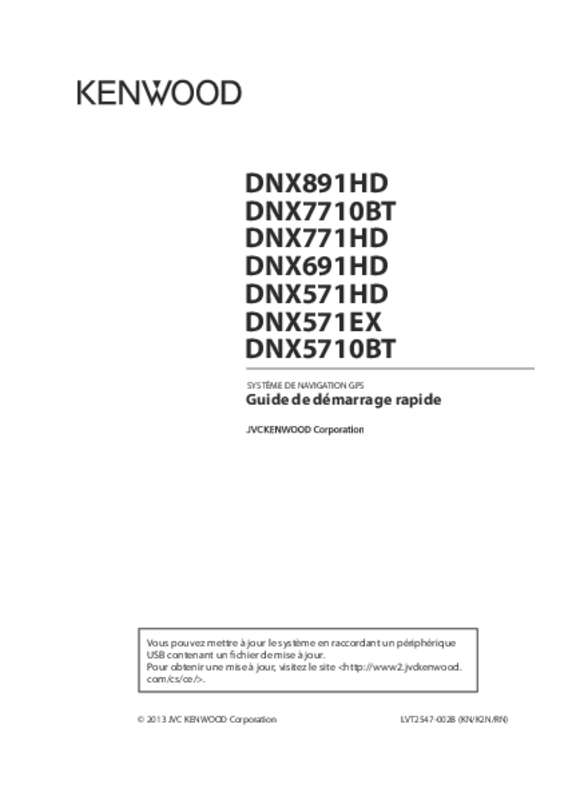 Guide utilisation KENWOOD DNX5710BT  de la marque KENWOOD