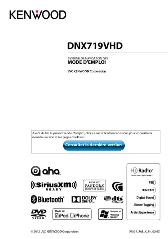 Guide utilisation KENWOOD DNX719VHD  de la marque KENWOOD