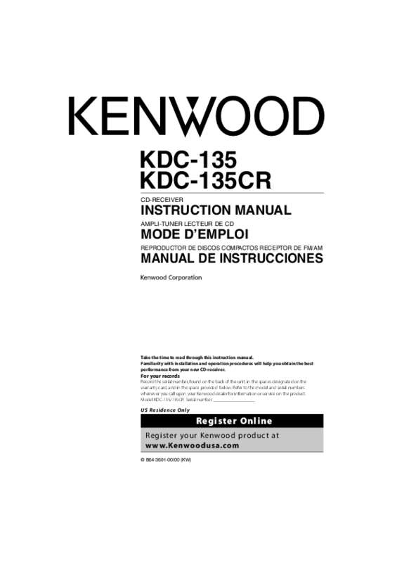 Guide utilisation KENWOOD KDC-135  de la marque KENWOOD