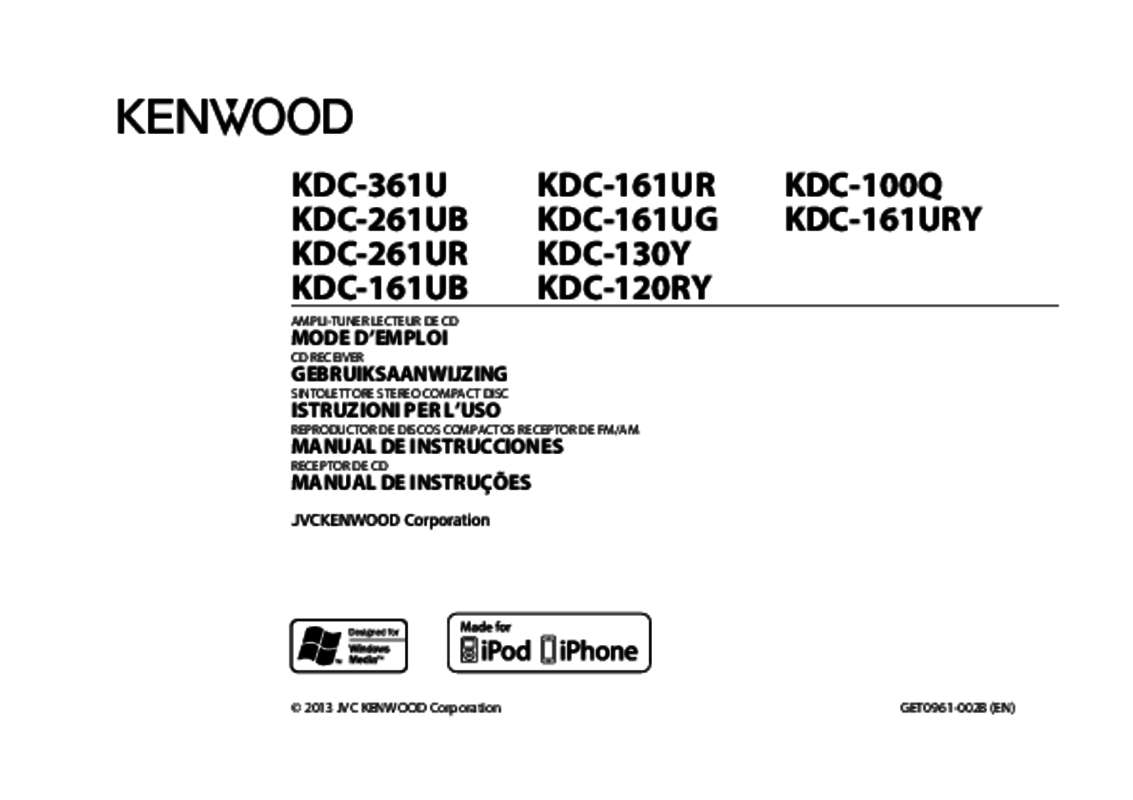 Guide utilisation KENWOOD KDC-161URY  de la marque KENWOOD