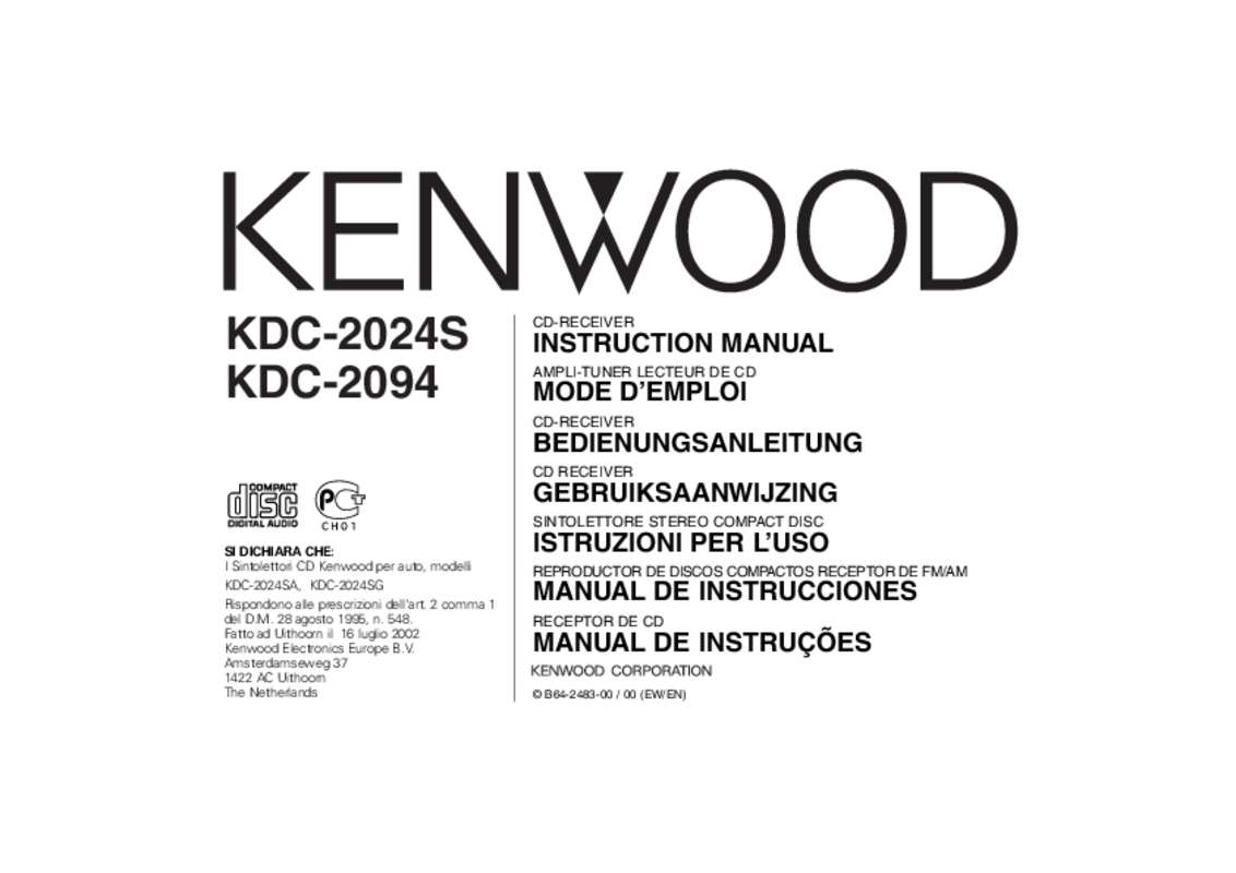 Guide utilisation KENWOOD KDC-2024S  de la marque KENWOOD