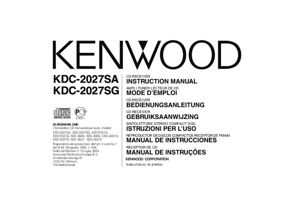 Guide utilisation KENWOOD KDC-2027SG  de la marque KENWOOD