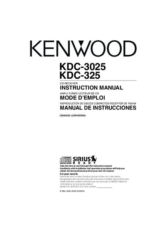 Guide utilisation KENWOOD KDC-325  de la marque KENWOOD
