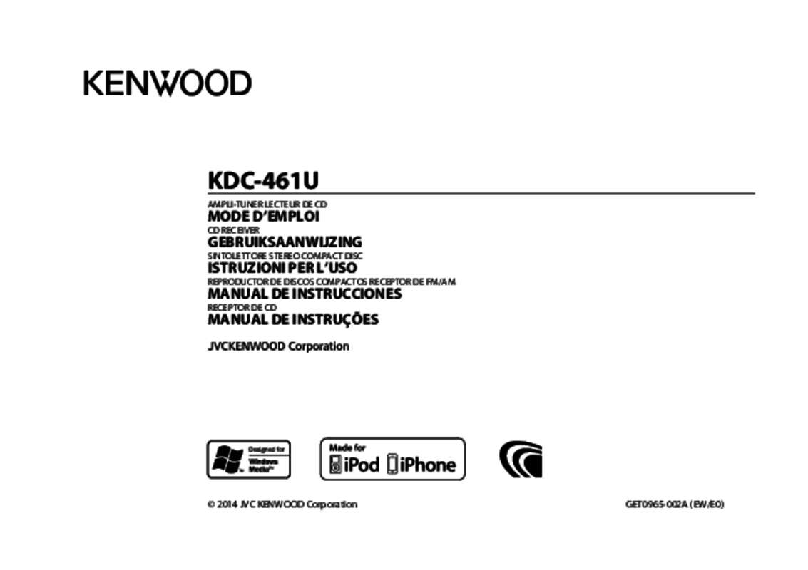 Guide utilisation KENWOOD KDC-461U  de la marque KENWOOD