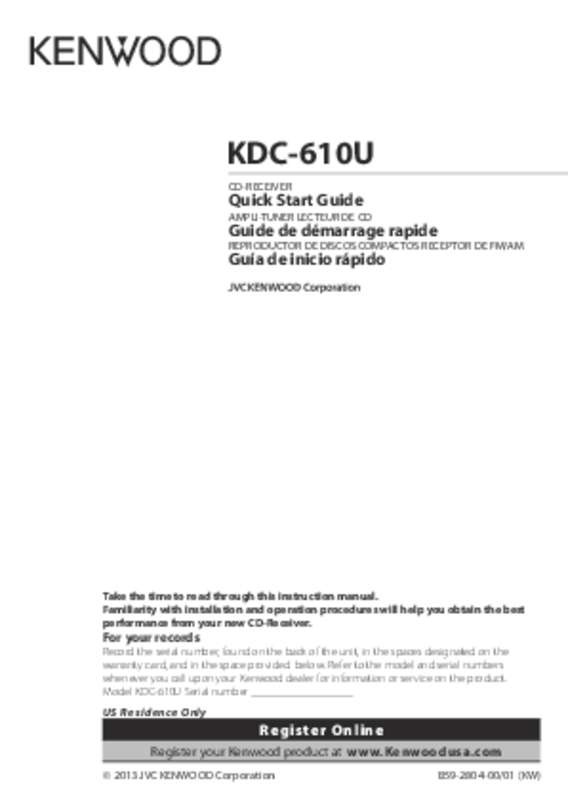 Guide utilisation KENWOOD KDC-610U  de la marque KENWOOD