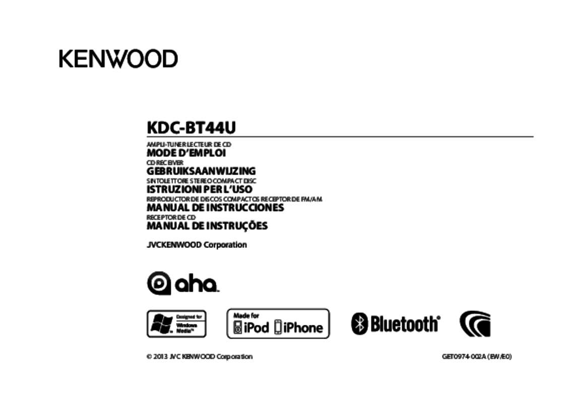 Guide utilisation KENWOOD KDC-BT44U  de la marque KENWOOD