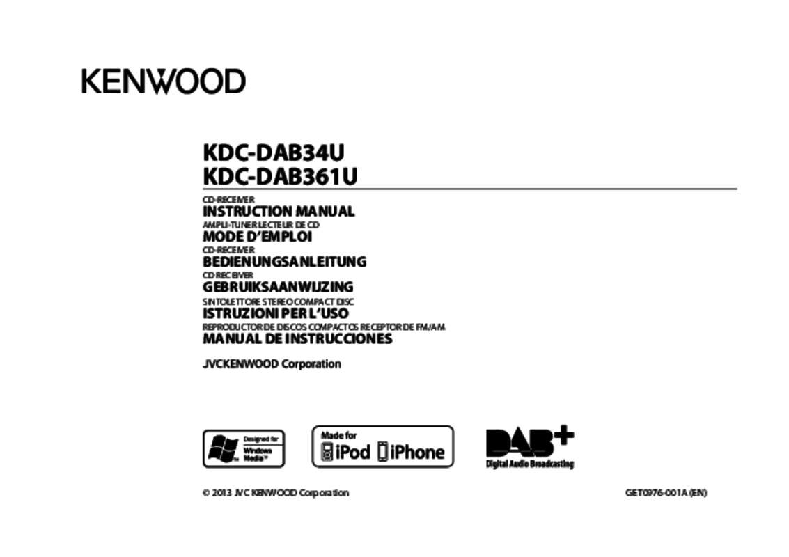 Guide utilisation KENWOOD KDC-DAB34U  de la marque KENWOOD