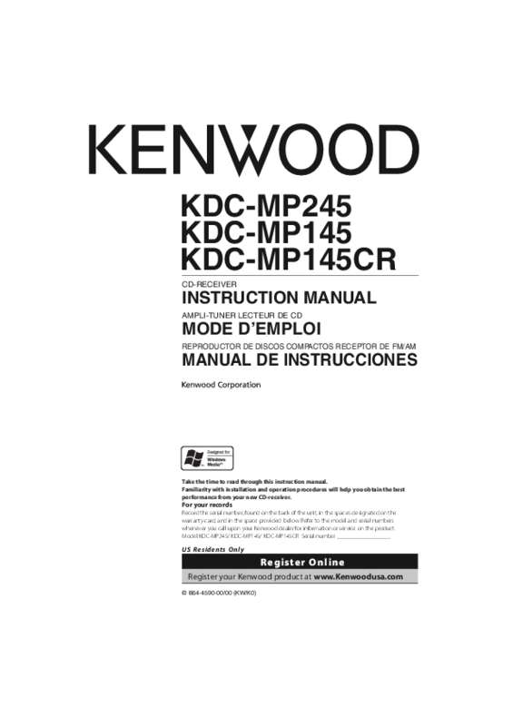 Guide utilisation KENWOOD KDC-MP145  de la marque KENWOOD