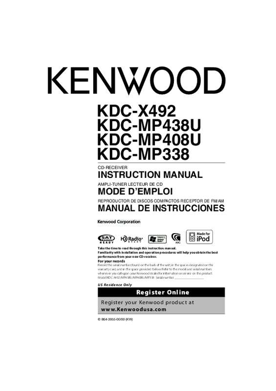 Guide utilisation KENWOOD KDC-MP338  de la marque KENWOOD