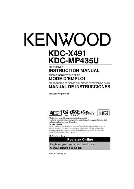 Guide utilisation KENWOOD KDC-MP435U  de la marque KENWOOD