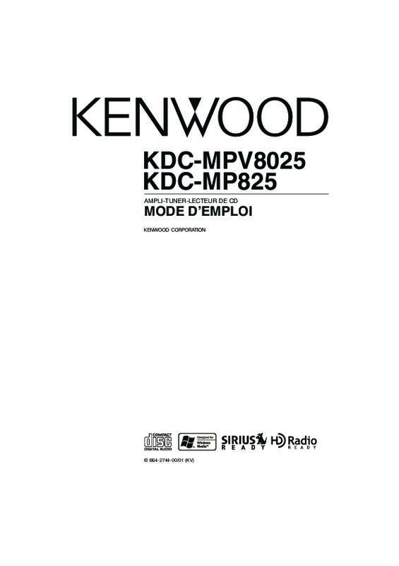 Guide utilisation KENWOOD KDC-MP825  de la marque KENWOOD