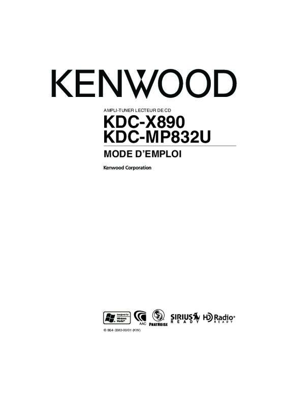 Guide utilisation KENWOOD KDC-MP832U  de la marque KENWOOD