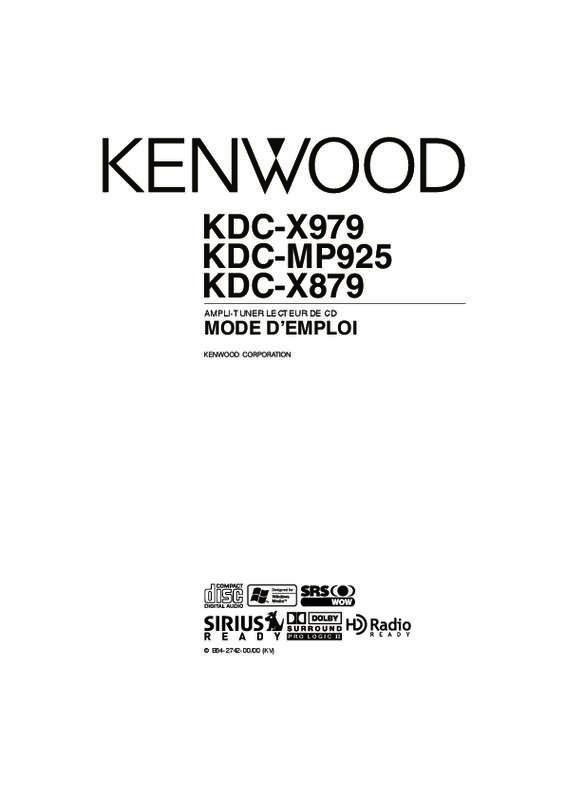 Guide utilisation KENWOOD KDC-MP925  de la marque KENWOOD