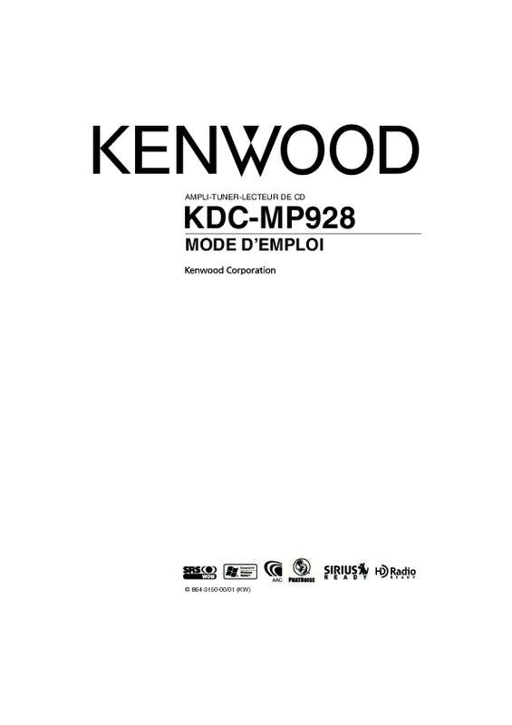 Guide utilisation KENWOOD KDC-MP928  de la marque KENWOOD