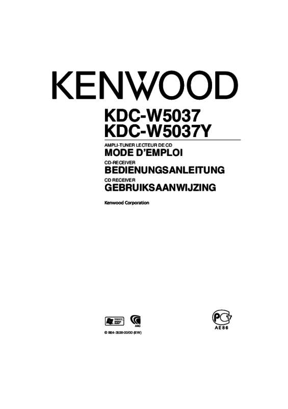 Guide utilisation KENWOOD KDC-W5037Y  de la marque KENWOOD