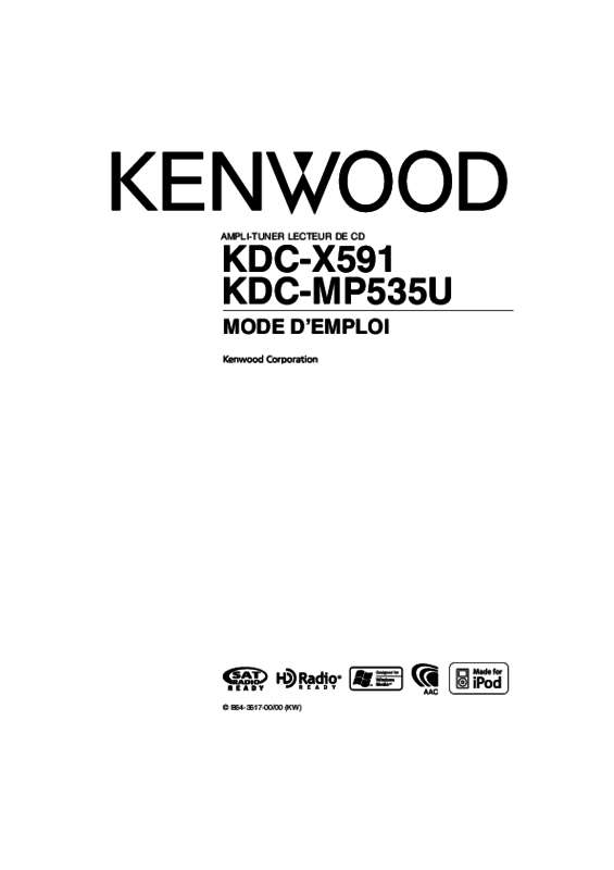 Guide utilisation KENWOOD KDC-X591  de la marque KENWOOD
