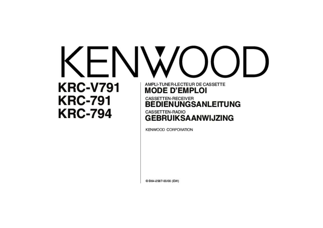 Guide utilisation KENWOOD KRC-V791  de la marque KENWOOD