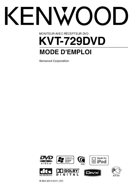 Guide utilisation KENWOOD KVT-729DVD  de la marque KENWOOD