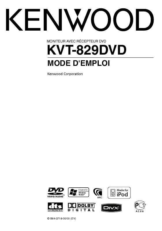 Guide utilisation KENWOOD KVT-829DVD  de la marque KENWOOD