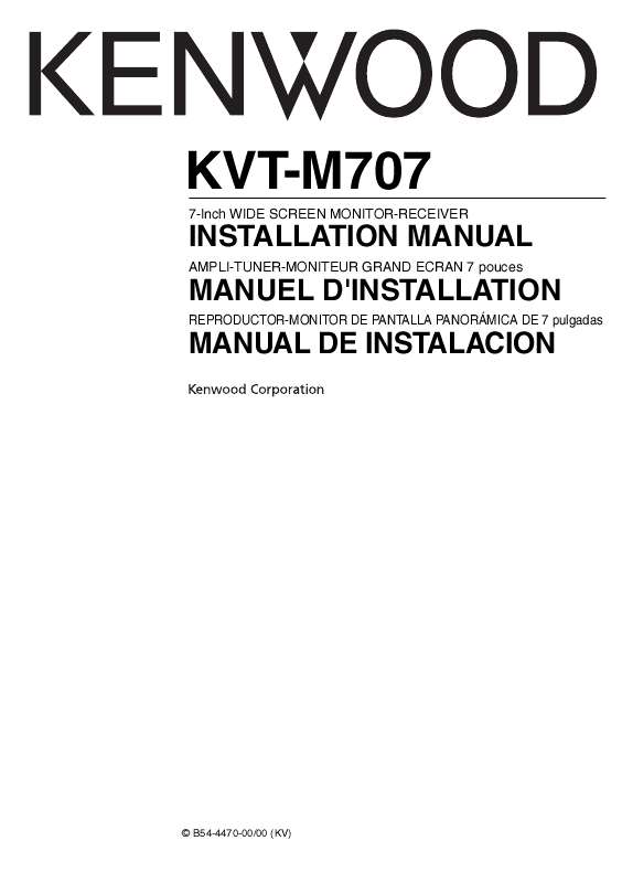 Guide utilisation KENWOOD KVT-M707  de la marque KENWOOD