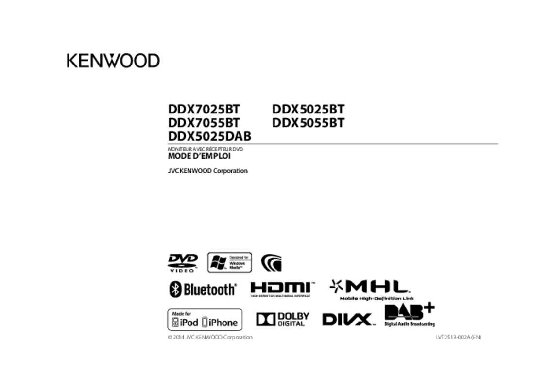 Guide utilisation KENWOOD DDX5025BT  de la marque KENWOOD