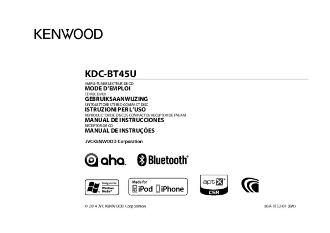 Guide utilisation KENWOOD KDC-BT45U  de la marque KENWOOD