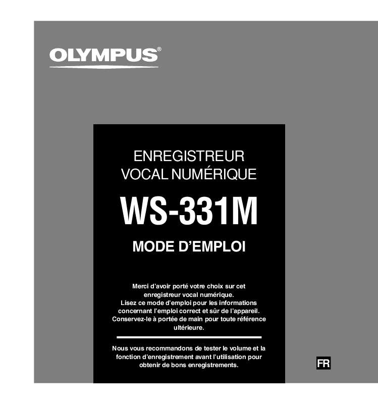 Guide utilisation OLYMPUS WS-331M  de la marque OLYMPUS