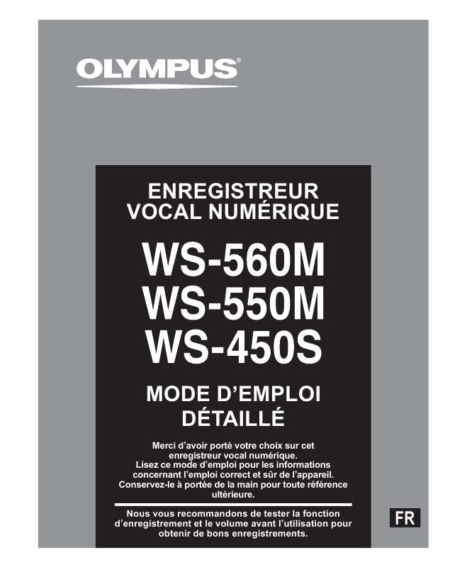 Guide utilisation OLYMPUS WS-450S  de la marque OLYMPUS