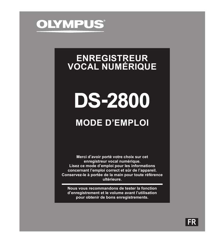 Guide utilisation OLYMPUS DS-2800  de la marque OLYMPUS