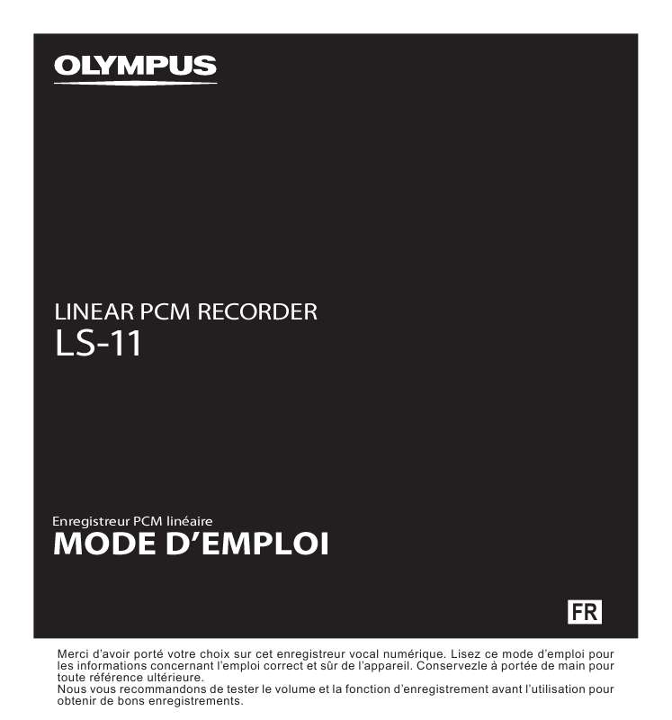 Guide utilisation OLYMPUS LS-11  de la marque OLYMPUS