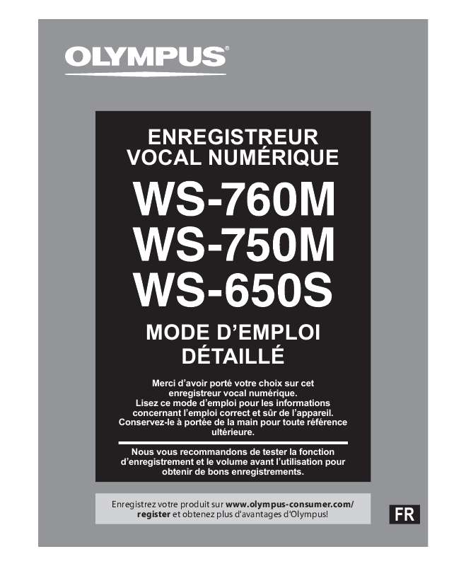 Guide utilisation OLYMPUS WS-750M  de la marque OLYMPUS