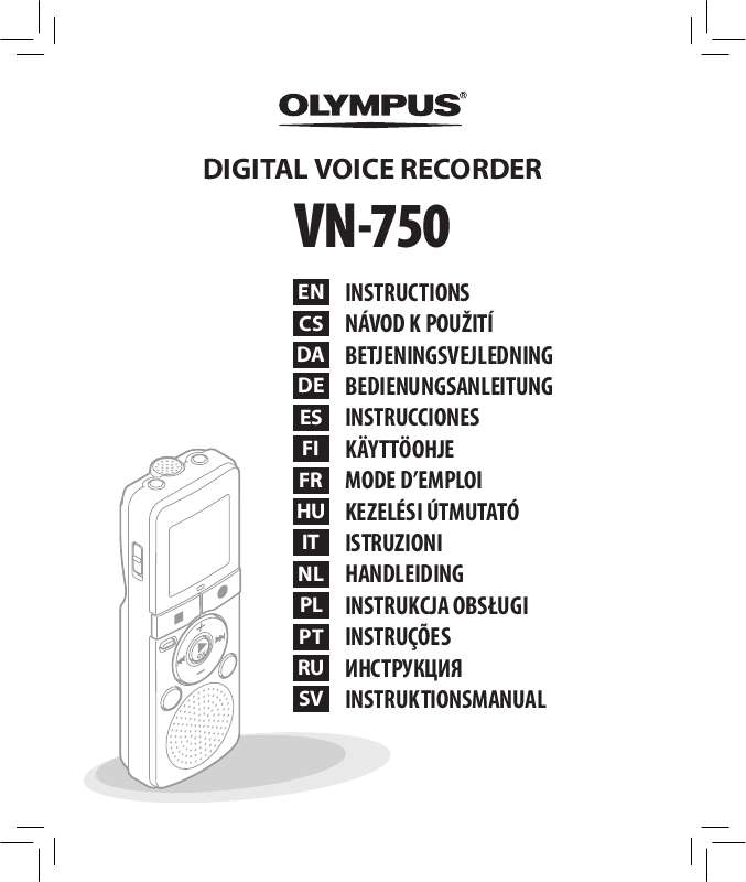 Guide utilisation OLYMPUS VN-750  de la marque OLYMPUS