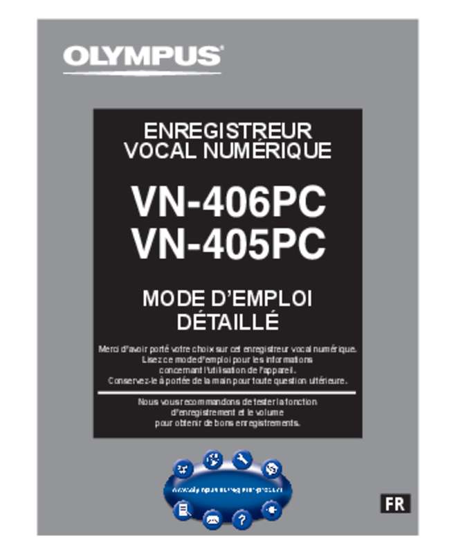 Guide utilisation OLYMPUS VN-406PC  de la marque OLYMPUS