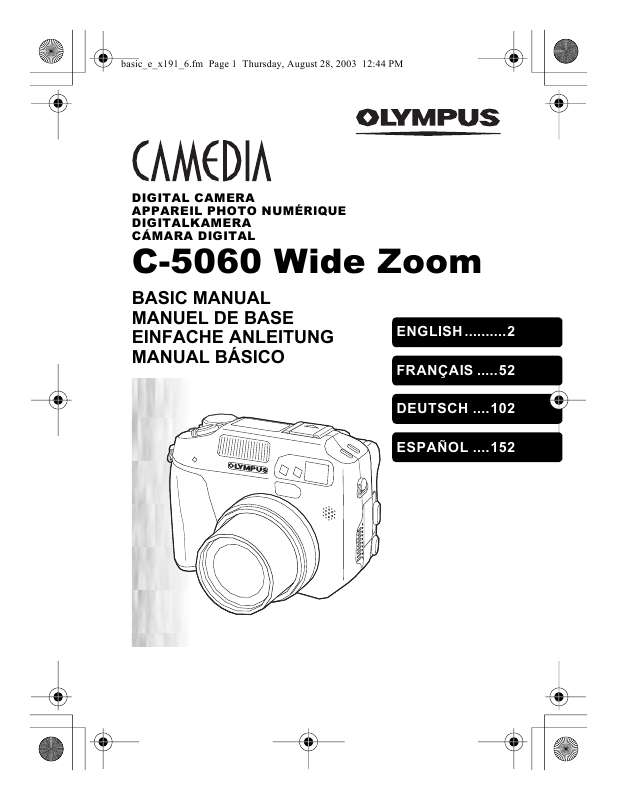 Guide utilisation OLYMPUS C-5060 WIDE ZOOM  de la marque OLYMPUS