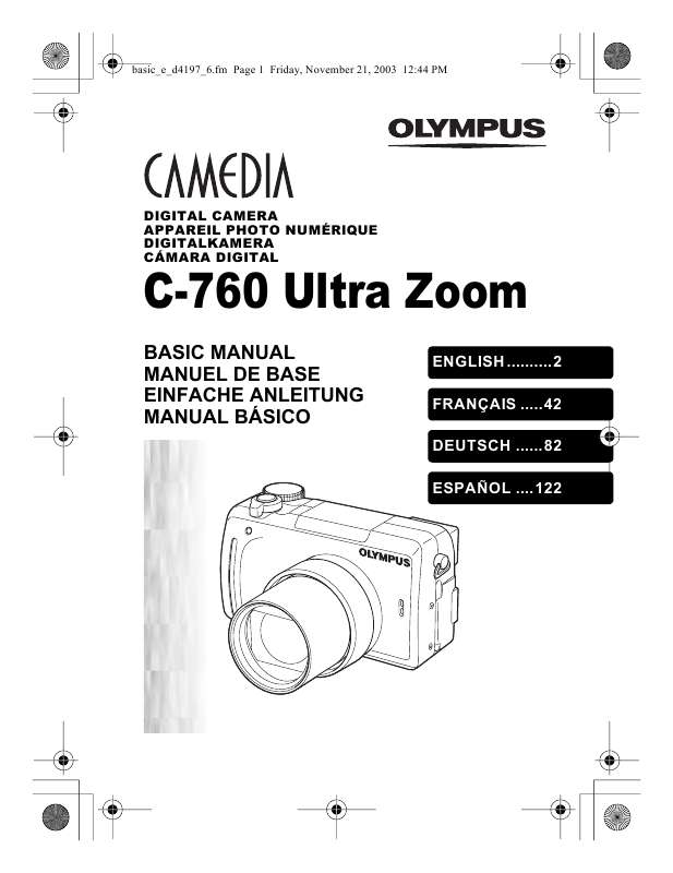 Guide utilisation OLYMPUS C-760 ULTRA ZOOM  de la marque OLYMPUS