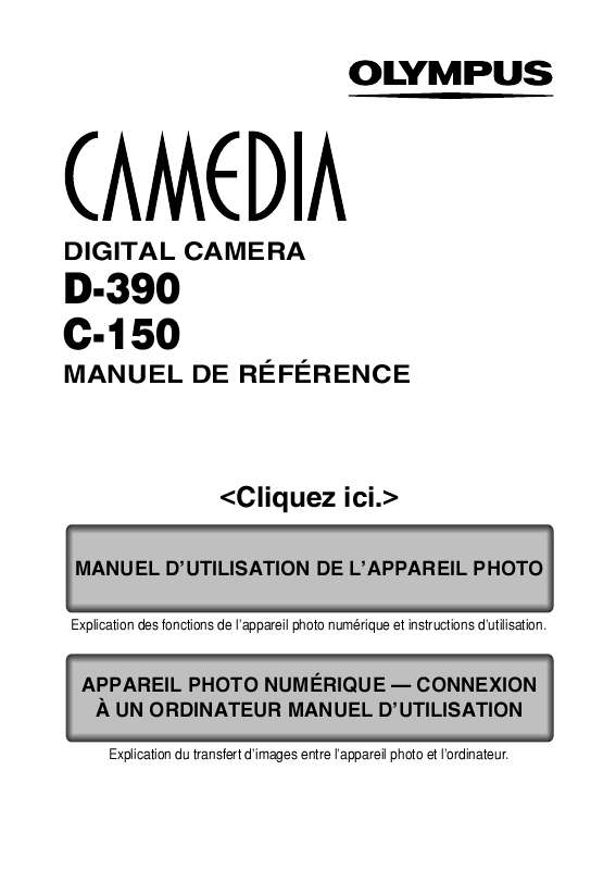 Guide utilisation OLYMPUS CAMEDIA D-390  de la marque OLYMPUS