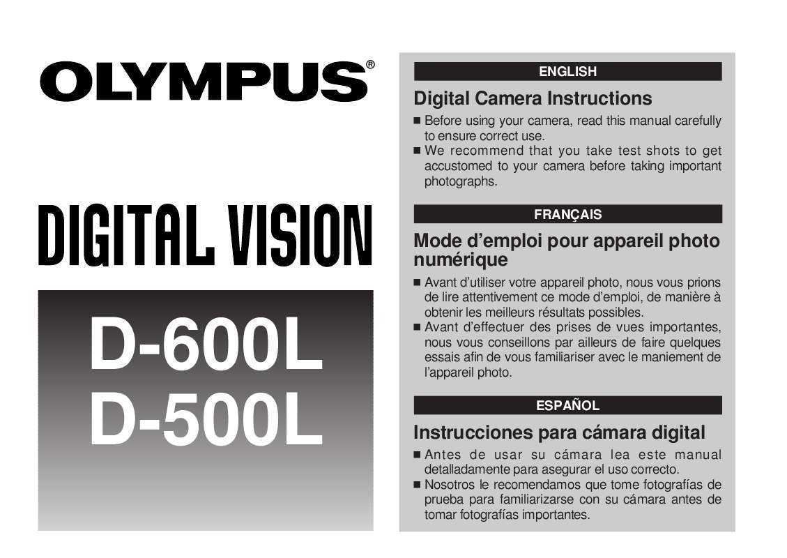 Guide utilisation OLYMPUS CAMEDIA D-500L  de la marque OLYMPUS