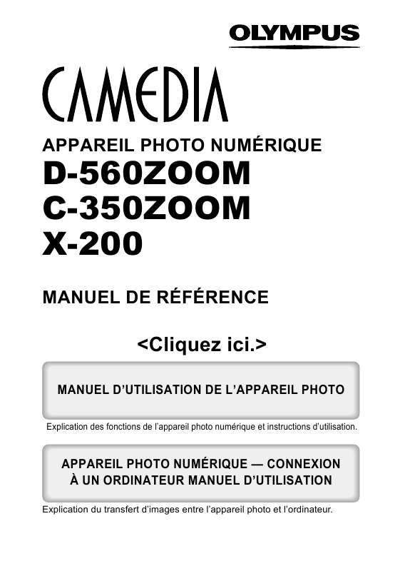 Guide utilisation OLYMPUS CAMEDIA D-560  de la marque OLYMPUS