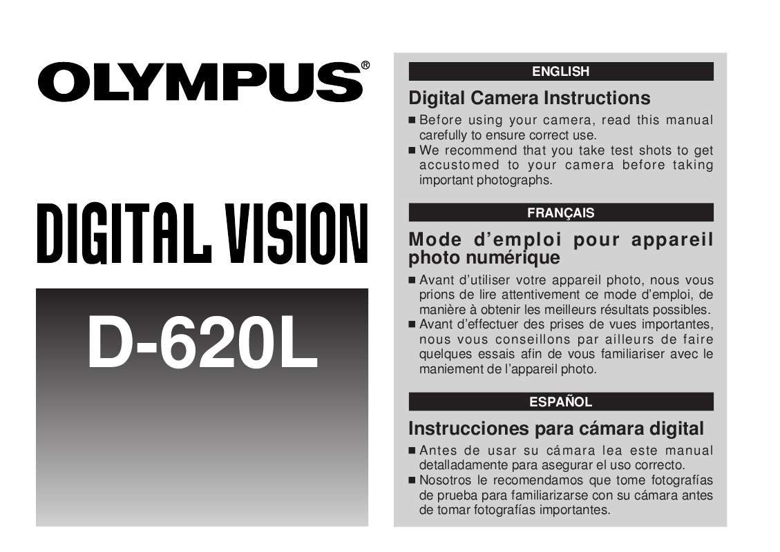 Guide utilisation OLYMPUS CAMEDIA D-620L  de la marque OLYMPUS