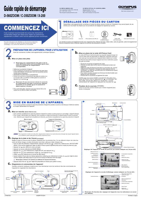Guide utilisation OLYMPUS D-560 ZOOM  de la marque OLYMPUS