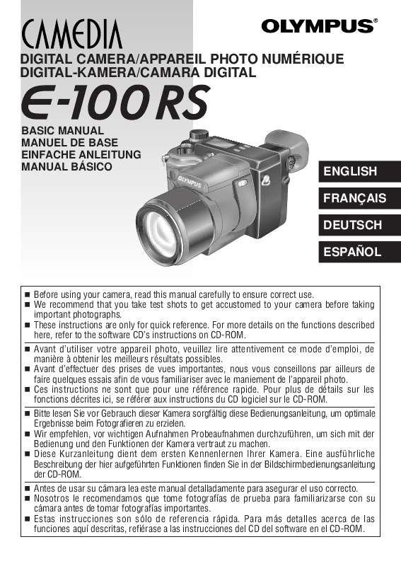 Guide utilisation OLYMPUS E-100RS  de la marque OLYMPUS