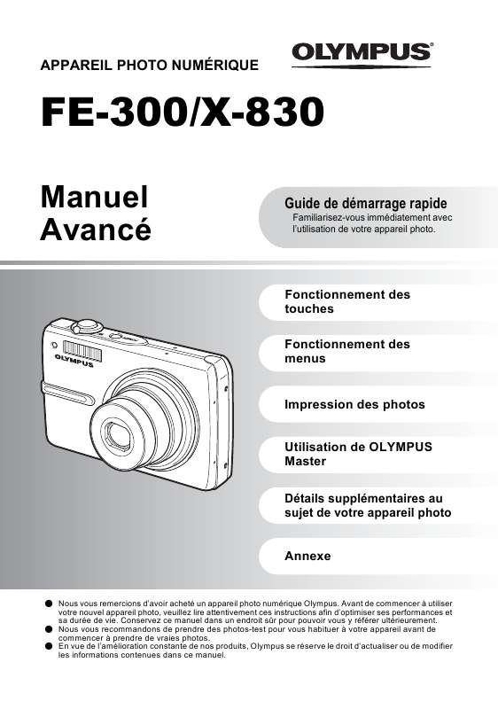 Guide utilisation OLYMPUS FE-300  de la marque OLYMPUS