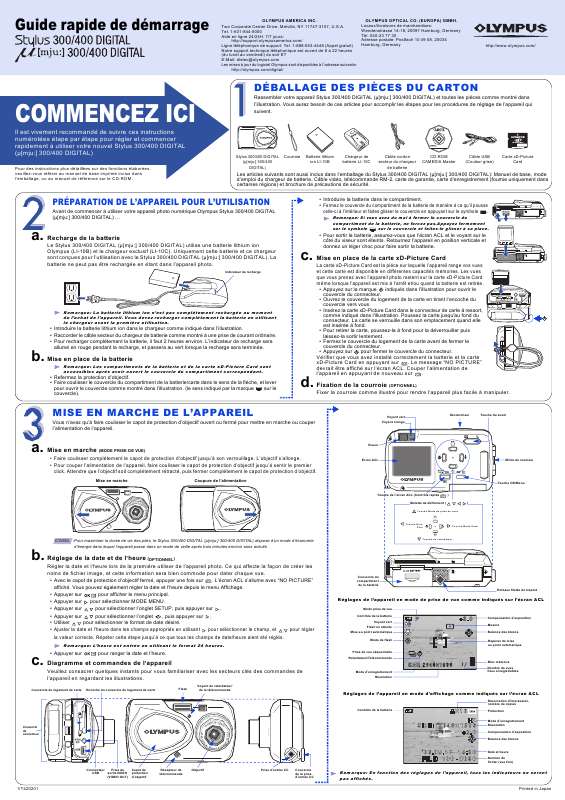Guide utilisation OLYMPUS MU 400 DIGITAL  de la marque OLYMPUS