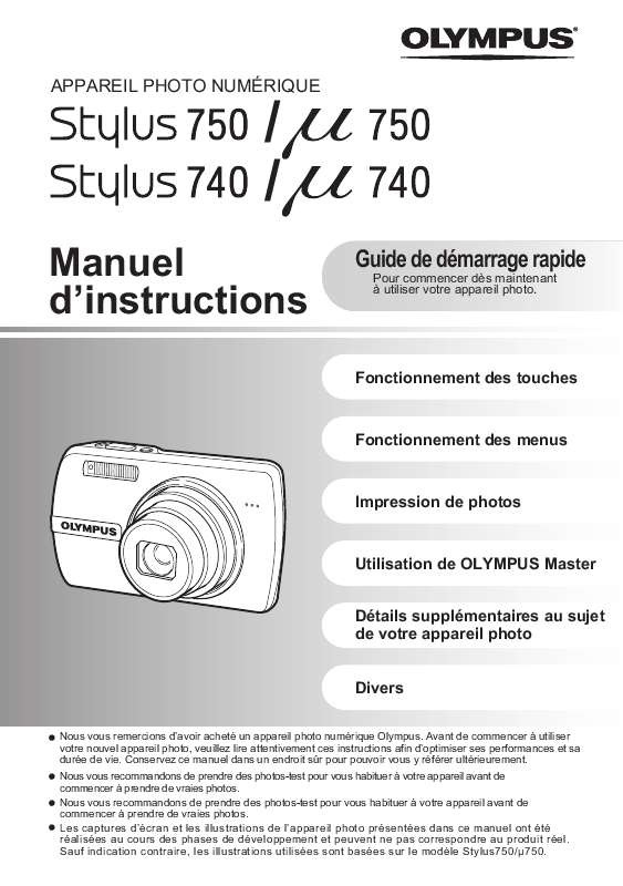 Guide utilisation OLYMPUS STYLUS 750  de la marque OLYMPUS