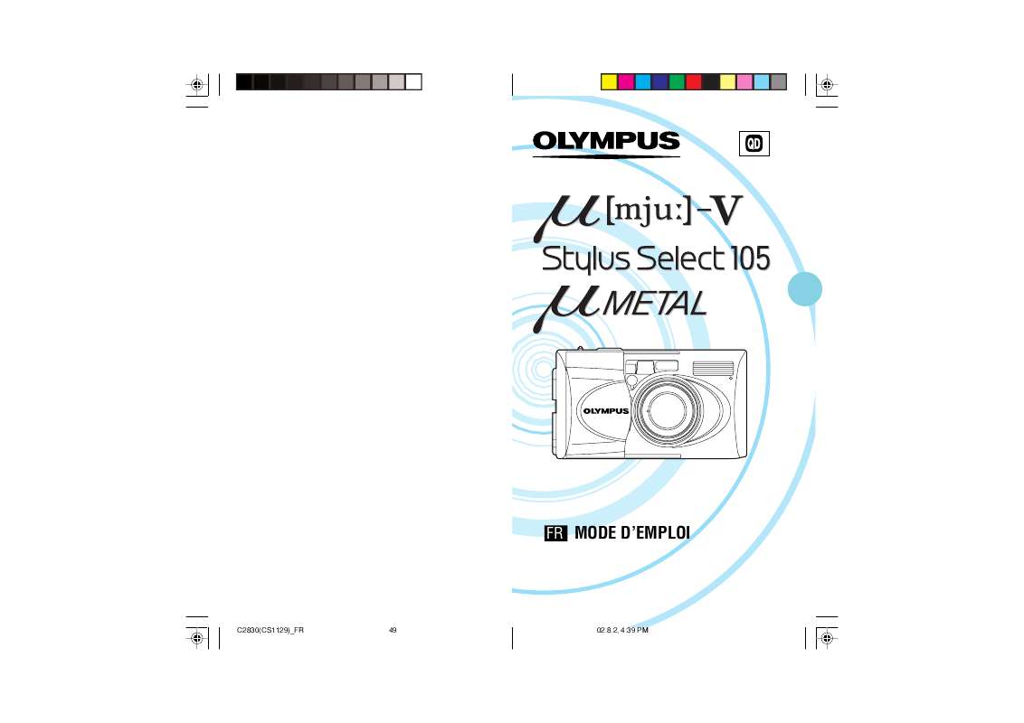 Guide utilisation OLYMPUS STYLUS SELECT 105  de la marque OLYMPUS