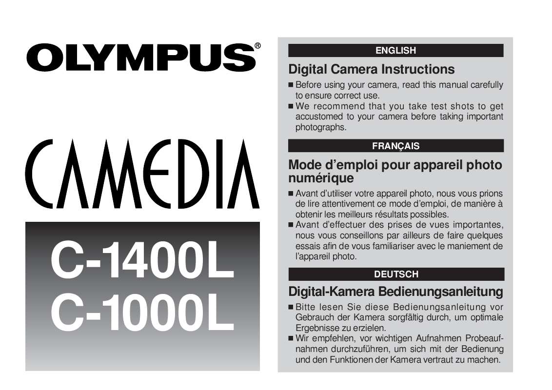 Guide utilisation OLYMPUS C-1400L  de la marque OLYMPUS