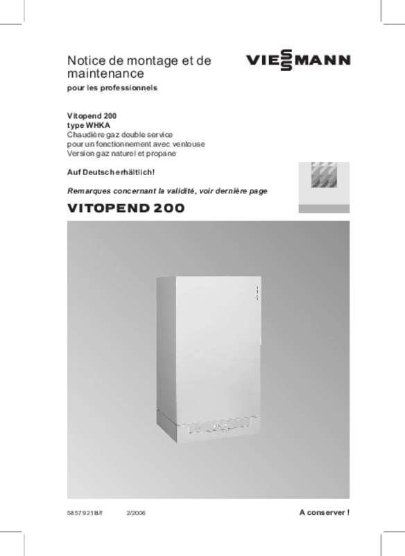 Guide utilisation VIESSMANN VITOPEND 200  de la marque VIESSMANN