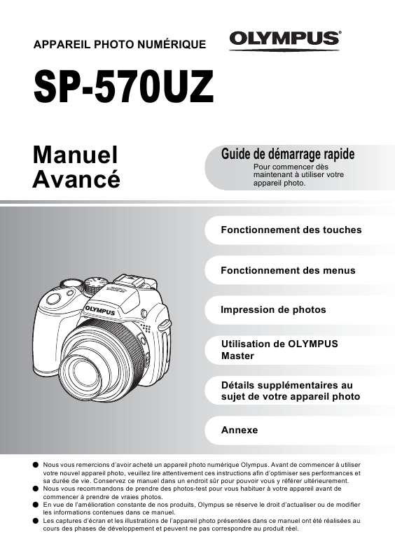 Guide utilisation OLYMPUS SP-570 UZ  de la marque OLYMPUS