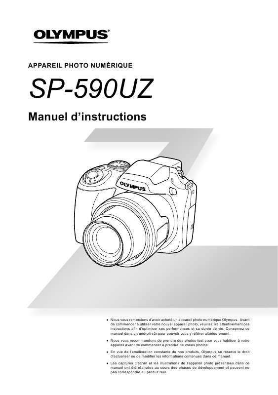 Guide utilisation OLYMPUS SP-590 UZ  de la marque OLYMPUS
