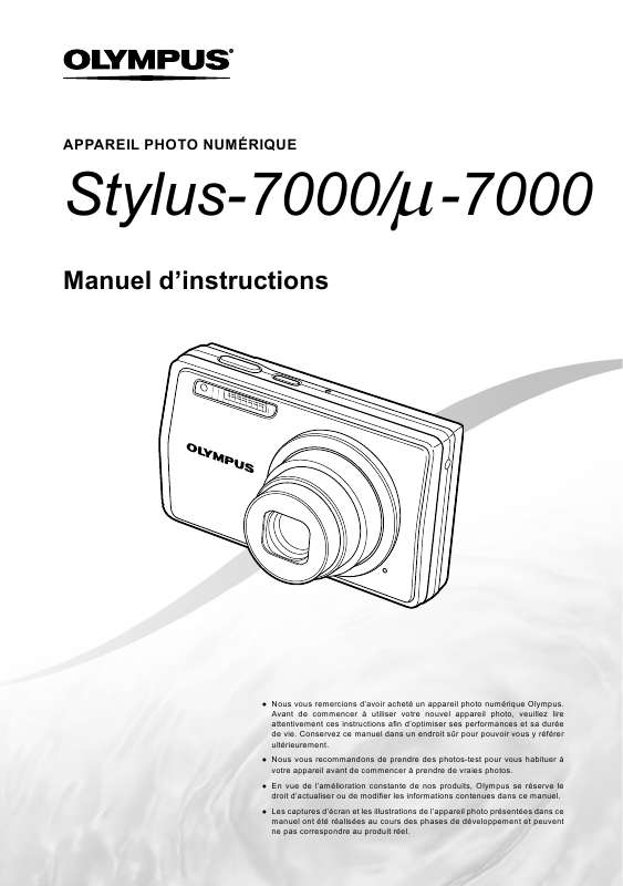 Guide utilisation OLYMPUS Μ 7000  de la marque OLYMPUS